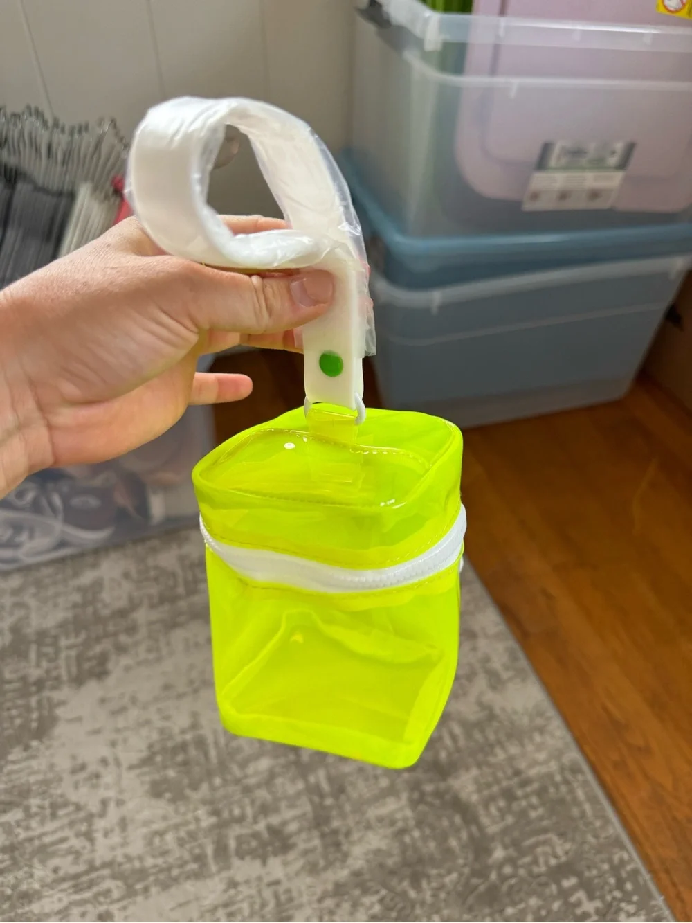Drunk Elephant Neon Green Mini Zipper Bag
